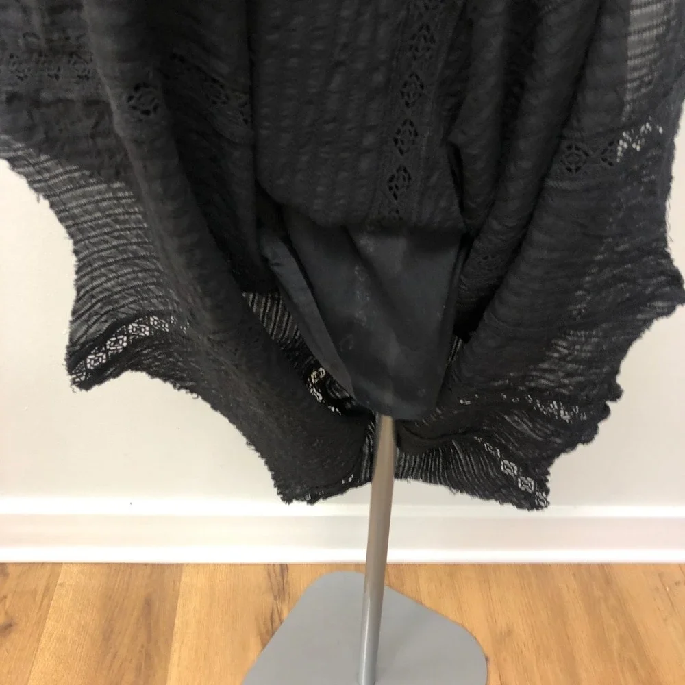 Free People Bella One‎ Shoulder Maxi Dress Womens XS Black Whimsigoth Dark Fairy